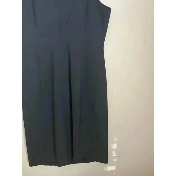 Theory Wrap-Effect Shift Dress in Good Wool Black Size 8 - Picture 13 of 13